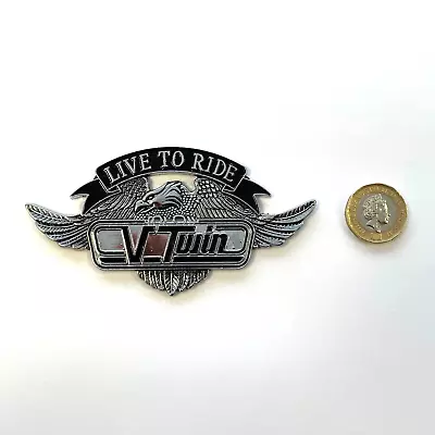 LIVE TO RIDE V-TWIN Motorcycle Metal Solid Sticker/Stick-On Emblem/Badge M299101 • $21.78