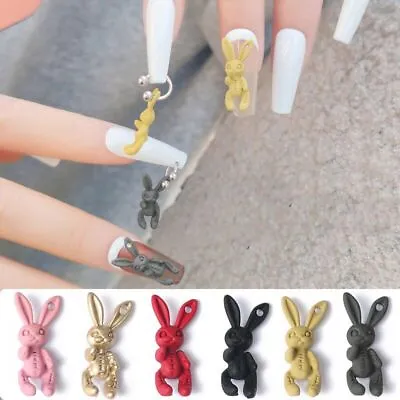 Skull Rabbit Nail Art 3D Cartoon Rabbit Nail Jewelry Piercing Ornaments 10pcs Se • $16.03