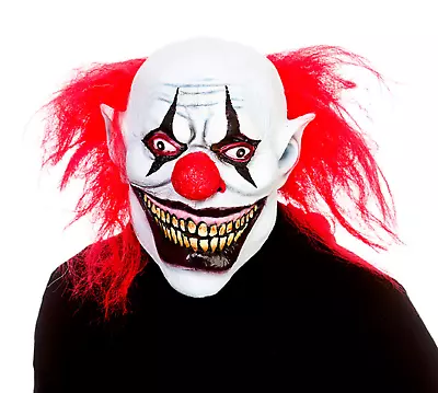 Killer Clown Mask Evil Scary Halloween Adult Mens Fancy Dress Costume Accessory • $39.28