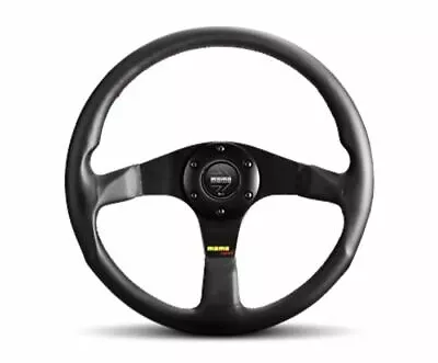 MOMO TUNER Black 320mm Steering Wheel Leather With Red Stitching   US Dealer  • $199