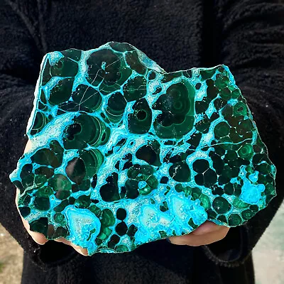 1.26LB Natural Chrysocolla/Malachite Transparent Cluster Rough Mineral Sample • $1.25