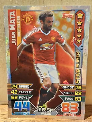 Match Attax Juan Mata 15/16 Season - Star Player • £0.99