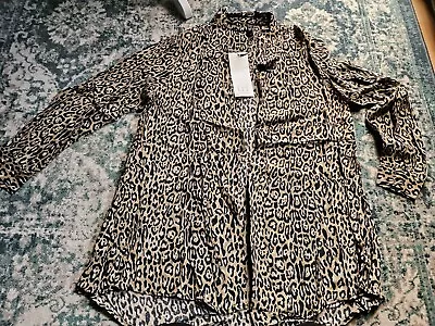Zara Trf Beige Leopard Shirt Size Xl New • £20