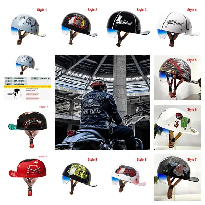 2023 NEW Motorcycle Retro Helmets Baseball Cap Scooter Helmet Half Face Cap • $62.36