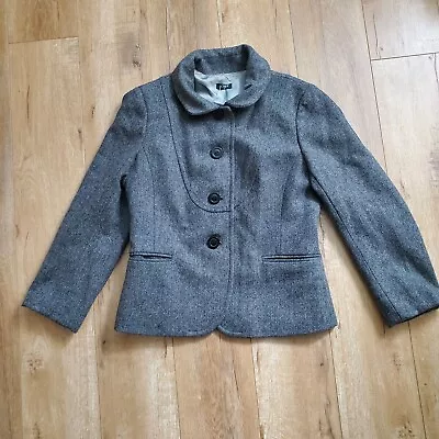 J.Crew Bella Jacket Blazer Coat Womens Size M PETITE 100% Wool Herringbone RARE • $59.99