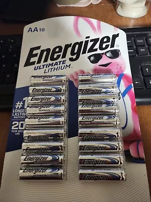 Energizer Ultimate Lithium AA 18 Batteries Brand New Sealed Packaging Exp 2042 • $34.99