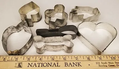 Lot Of 7 Vintage Various Shapes Metal Cookie Cutters • $9.70