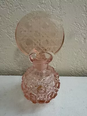 Vintage Antique Irice Czech Glass Or Crystal Pink Perfume Bottle • $95