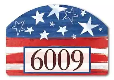 Yard Design Address Marker House Number Magnetic Sign PATRIOTIC STARS FLAG 💗tw • $17