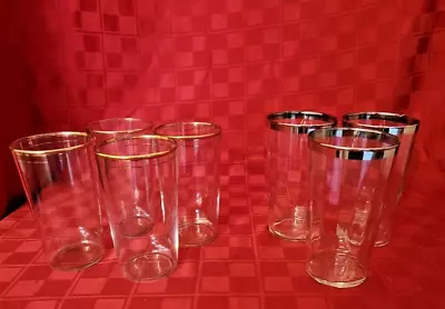 Vintage Gold Rimmed & Silver Rimmed Drinking Glasses • $15