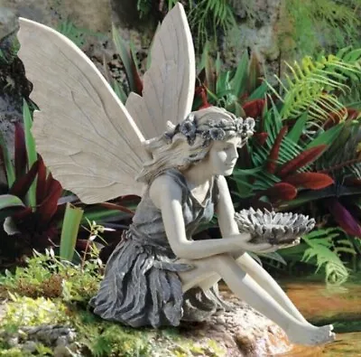 Garden Ornament Sitting Magical Fairy Figurine Angel Statue Home Decor • £15.98