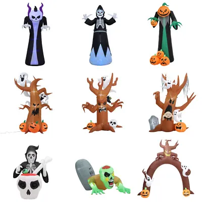 Halloween Inflatable Pumpkin Ghost LED Lights Blow Up Spooky Outdoor Yard Decor • £28.95
