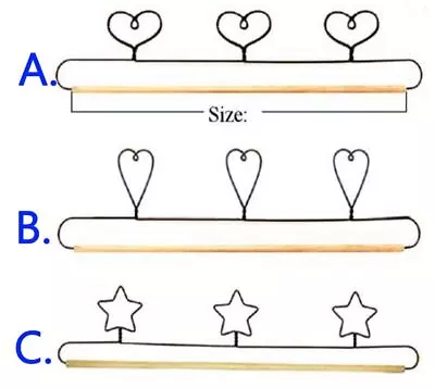 Wire Craft Quilt Hanger With Hearts Or Stars On Top & Wood Dowel  24  (61cm) • $10.11