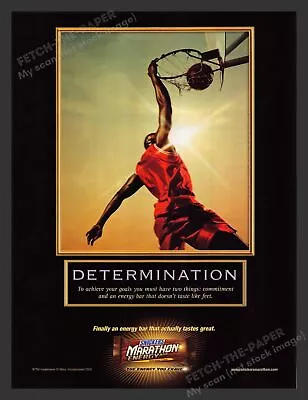 Snickers Marathon Energy Bar  Determination  Food 2000s Print Advertisement 2005 • $10.99