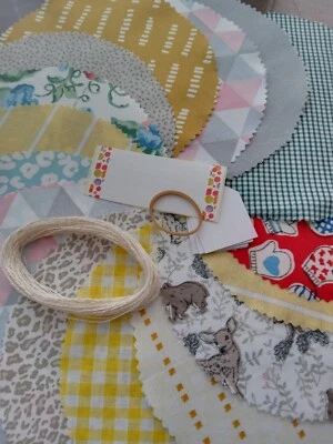 £3.89 • Buy 15 Large Fabric Jam Jar Pot Covers Jar Toppers + Bands+ Labels+Tags + Tie