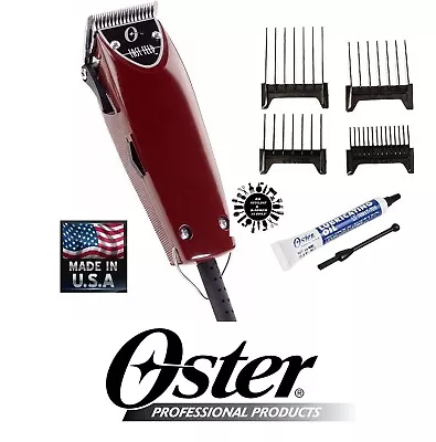 OSTER Professional FAST FEED ADJUSTABLE BLADE CLIPPER SET Hair Stylist Barber • $152.84