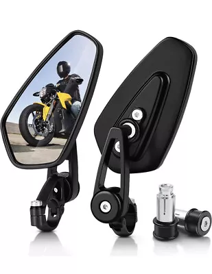 Bar End Rear View Mirrors For Honda Grom Yamaha Kawasaki  Ducati Suzuki Black • $21.25