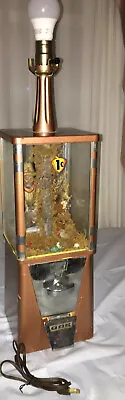 Vintage OAK ACORN VISTA ONE (1) CENT GUMBALL Machine Candy Diorama Lamp Light • $199.99