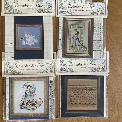 Bundle Of 4 Lavender & Lace Cross Stitch Charts • £10