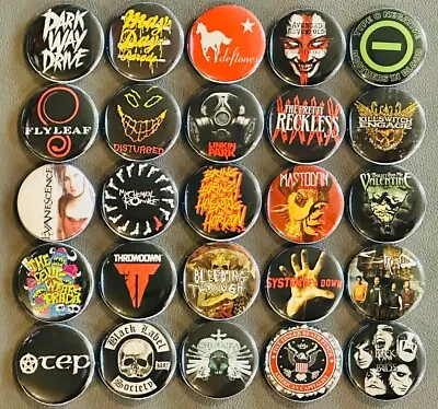 Assorted Rock/ Metal Band Buttons /  Pins 25  • $12.49