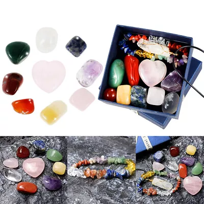 Healing Crystals Set For Beginners Natural Chakra Stones Set With Gift Box BiAFq • £10.19