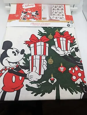 Disney Mickey & Minnie Mouse Holiday Christmas Fabric 72” Shower Curtain • $38.99