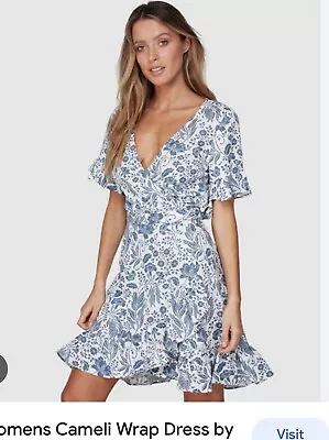 $40 • Buy Tigerlily Carmeli Linen Wrap Dress Size 12