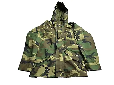 Genuine US GI Military Cold Weather Woodland Camouflage Gortex Jacket/Parka S • $69.98