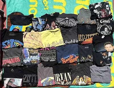 Lot Of 25 Band Concert Tour T-Shirt Men Various Sizes Wholesale Rock Rap Country • $100