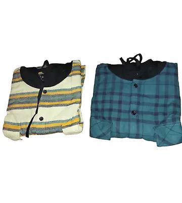 $24.99 • Buy Original Use Men's Plaid Stripes Flannel Casual Hoodie Jacket Big & Tall 3XL 5XL