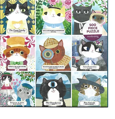 Bookish Cats 500 Piece Family Puzzle - Mudpuppy 20  X 20  Insert Included • $6
