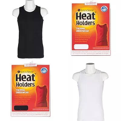 1 No. Mens Heat Holders Thermal Underwear Sleeveless Rib Vest Top Seamless Body • £14.99