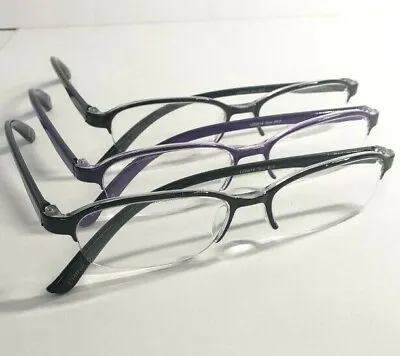 3 Pairs Foster Grant/Magnivision Reading Glasses TERRI Black & Purple +1.25 NEW! • $9.99