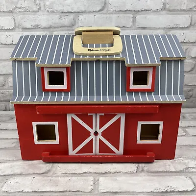 Melissa & Doug Play Barn Fold And Go Wood 2-story Red No Animals Or Accessories • $29.39