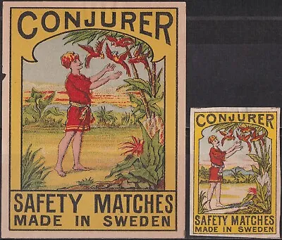 Old Matchbox Labels Sweden Conjurer PACKET & BOX SIZE • $3.69