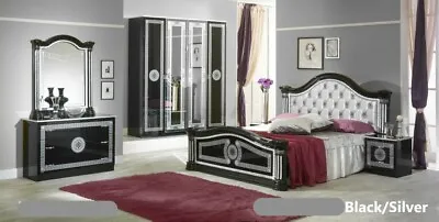£2099 • Buy Italian Greek Versace Black LUX Bedroom Set Complete 6 Piece 12 Months 0% 