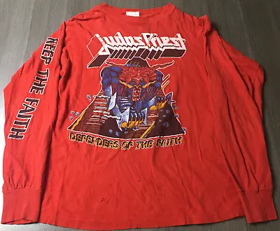 1984 JUDAS PRIEST Defenders Of The Faith RARE Vintage Tour Long Sleeve Shirt MED • $425