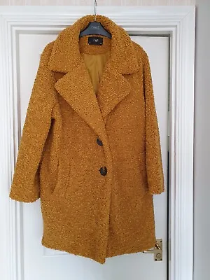 F&F Mustard Teddy Coat - Size 8 - New • £12