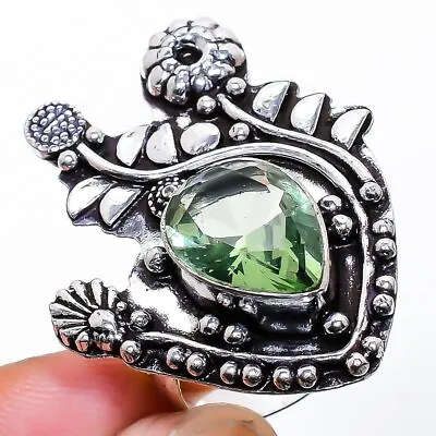 $7.15 • Buy Tsavorite Ethnic 925 Sterling Silver Jewelry Ring Size 8 E613