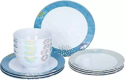 Melamine Set Brunner Belfiore 12 Piece Camping Outdoors Motorhome Caravan • £72.01