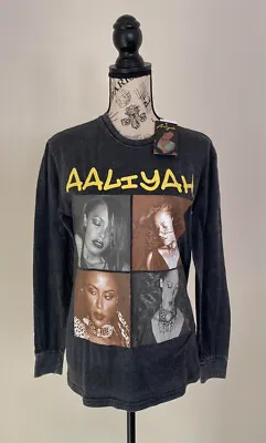 Aaliyah Y2K One In A Million Album Graphic Long Sleeve Tee List Of Songs Sz M • $37.60