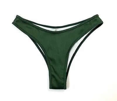 ZAFUL Womens Solid High Leg Bikini Bottom Size Medium Green NWOT • £10.83