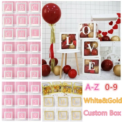 $5.49 • Buy Transparent Box Letter A-Z Number 0-9 Balloon Baby Shower Birthday Party Decor