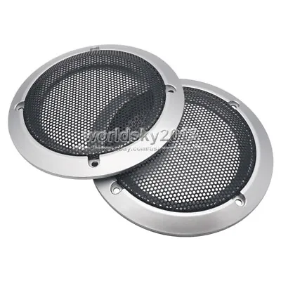 2x 3.5 Inch Speaker Grill Cover Decorative Circle Audio Metal Mesh Protection #2 • $7.97