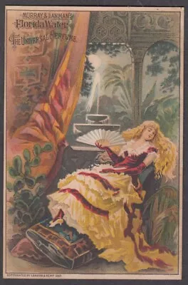 Murray & Lanman's Florida Water Universal Perfume Trade Card 1880s Blonde & Fan • $9.99