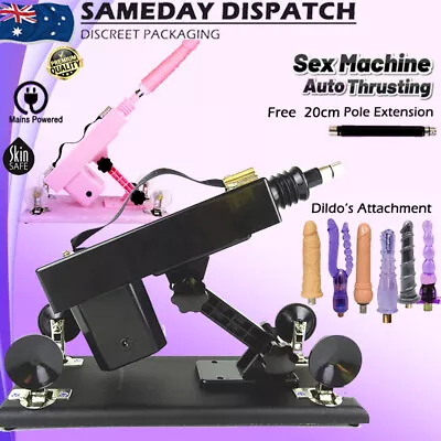 Sex Machine Kit Thrusting Telescopic Realistic Dildo Dong Vibrator Adult Sex Toy • $19.99