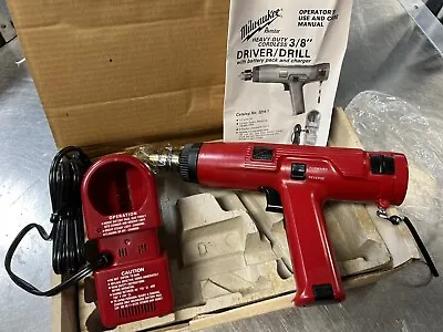 Vintage Milwaukee 7.2v Cordless Drill Driver 0214-1 W/Charger Case New Old Stock • $79.04