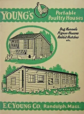 Vintage Chicken Coop Sales Catalog Rabbit Hutches Young's Poultry Houses 1928 • $32.72