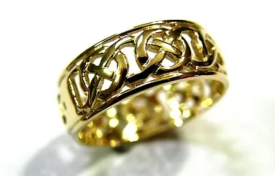 Genuine New 9ct Solid 9ct 9k Yellow Gold Large Celtic Ring Sizes L To Z • $539