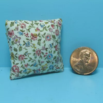 Dollhouse Miniature Floral Fabric Throw Pillow For Couch Or Bed  BB80019 • $2.24